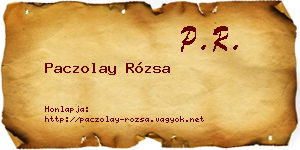 Paczolay Rózsa névjegykártya